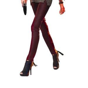 Rock & Republic Berlin Oxblood Coated Waxed Red Lined Stretch Skinny Jeans